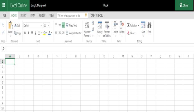 Office 365 Excel Online